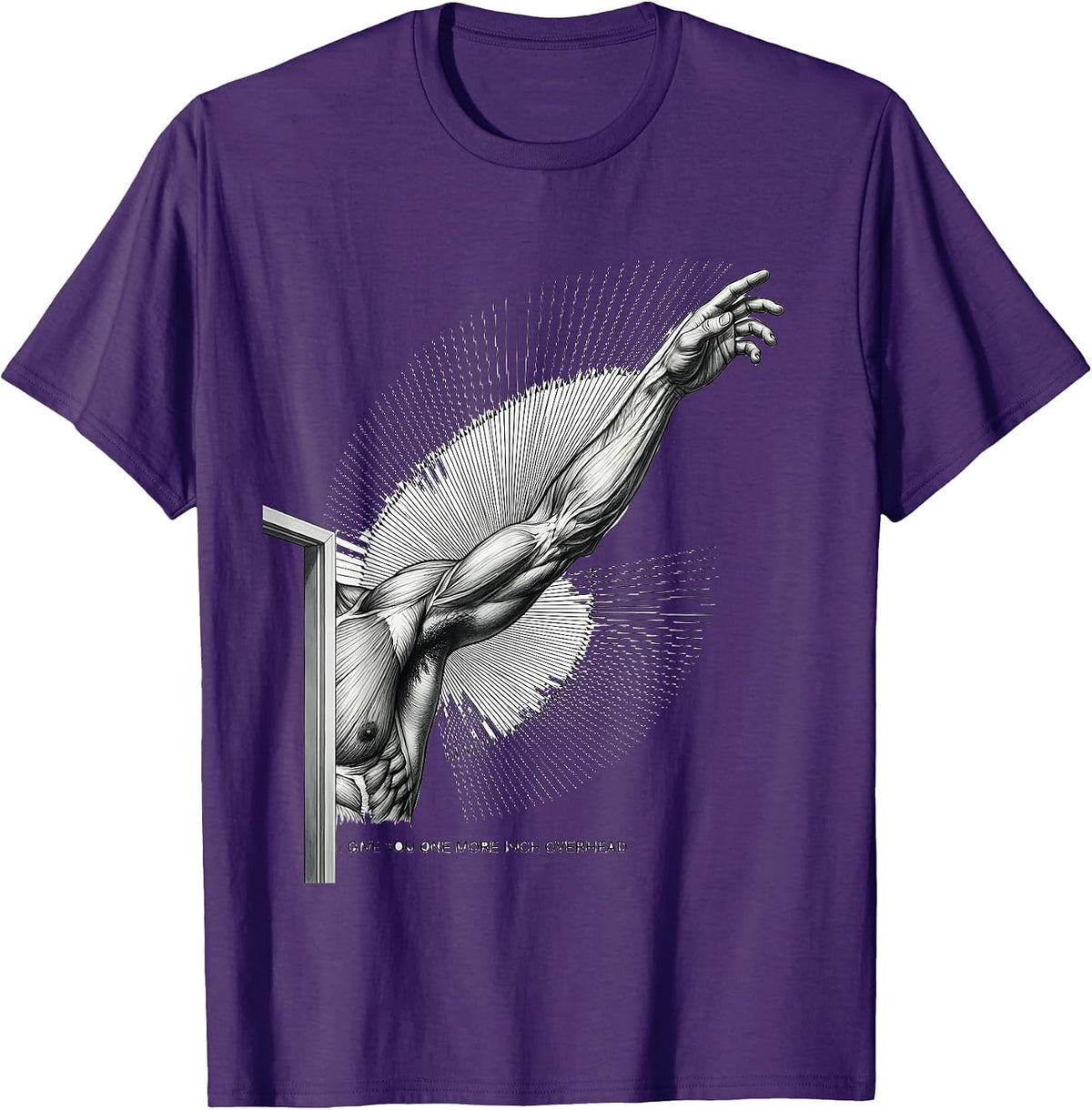 Men's I Give You One More Inch Overhead Funny Physical Therapist T-Shirt - Purple