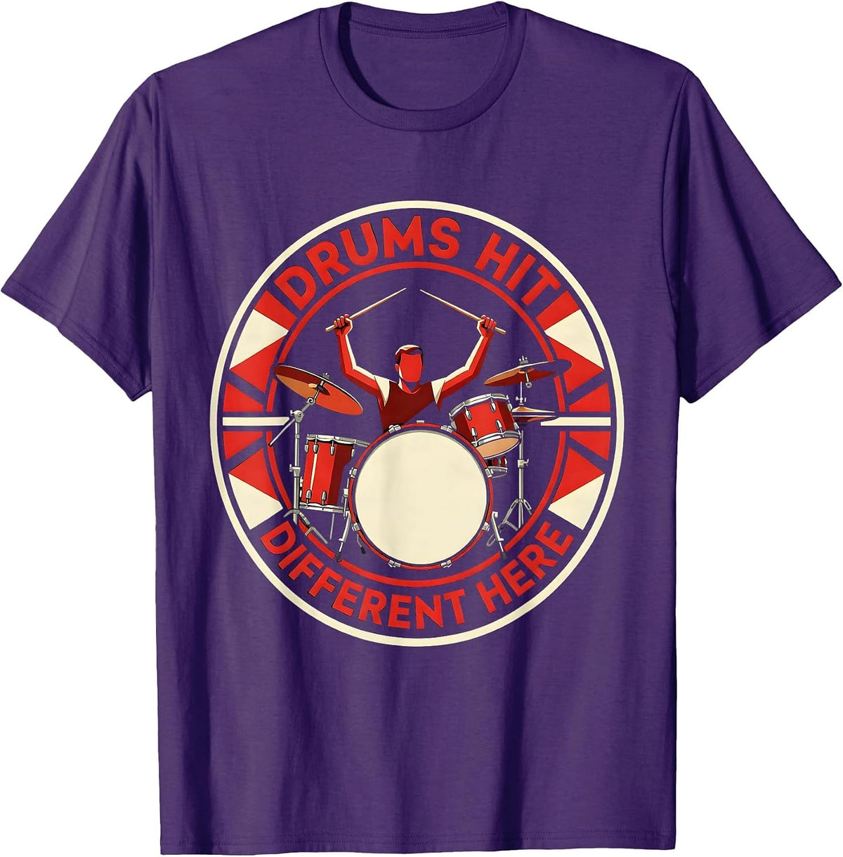 Drums Hit Different Band Music Graphic Design T-Shirt - Purple
