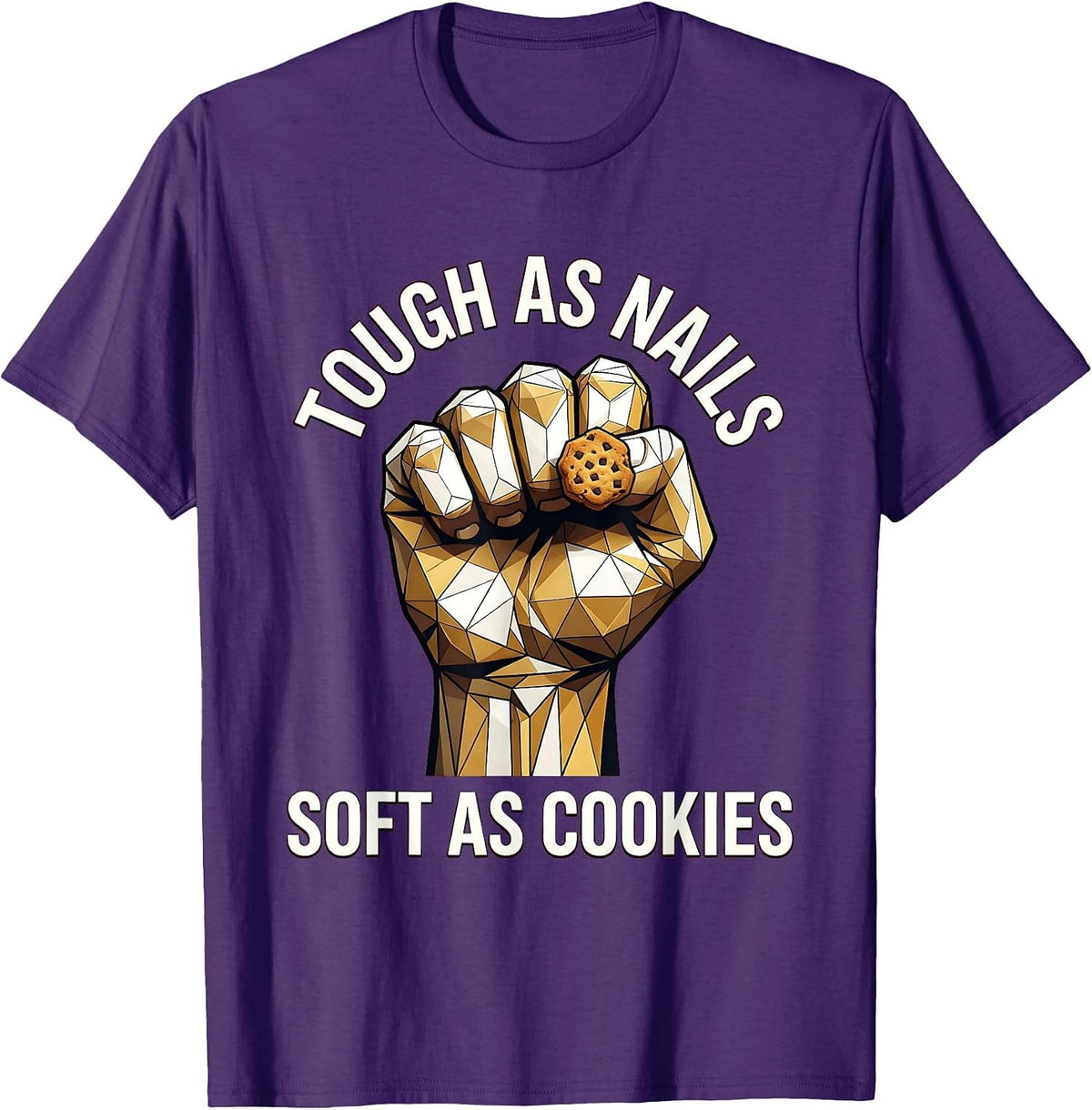 Tough as Nails Soft as Cookies Grandma Design T-Shirt - Purple