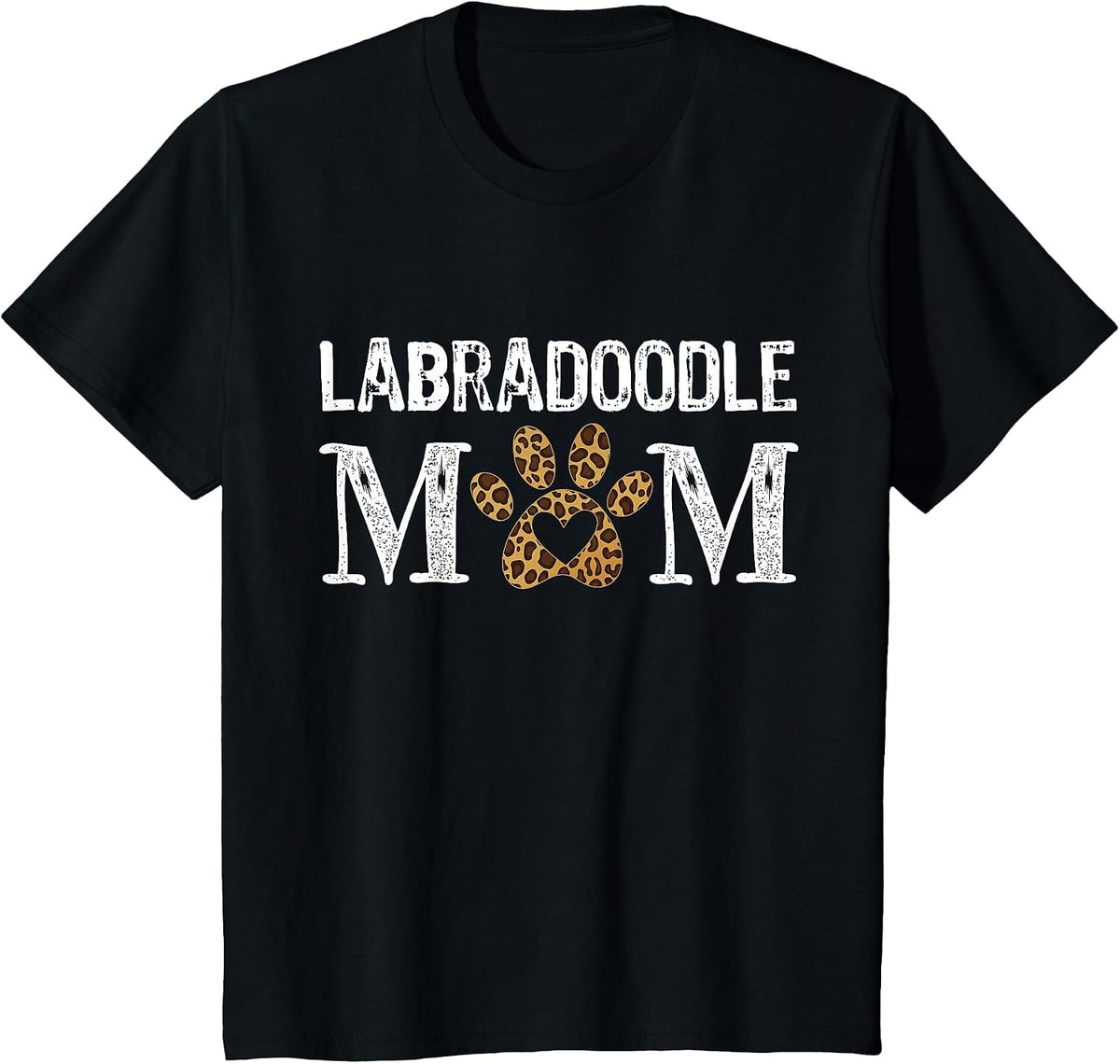 Labradoodle Mom Mama Labradoodle Lover Leopard Doodle Mom T-Shirt - Black