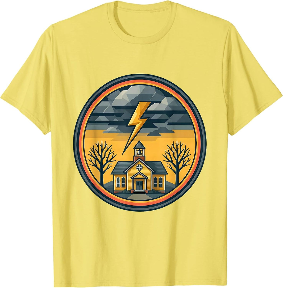 Men's Old Schoolhouse Stormy Sky Graphic Tee T-Shirt - Lemon Yellow