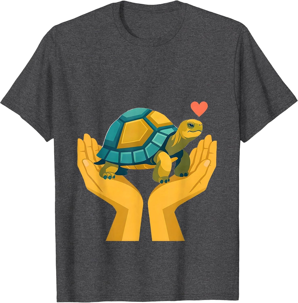 Cupped Tortoise Calm Tortoise Lover Gift T-Shirt - Dark Heather Grey