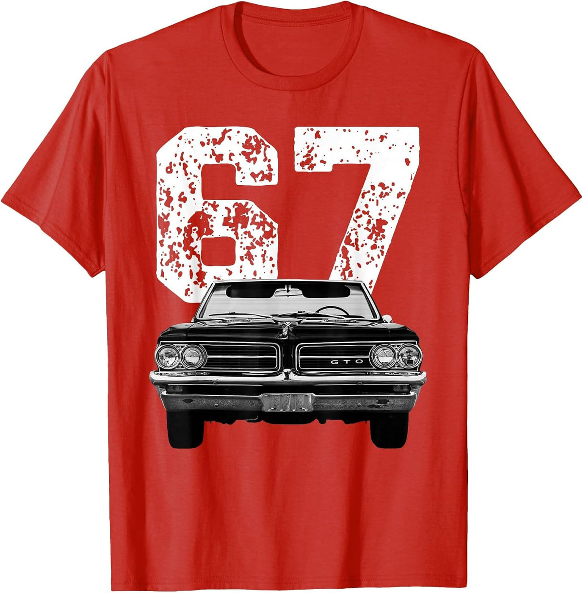 1967 67 GTO Classic Car Old School Muscle Car Birthday Retro T-Shirt - Red