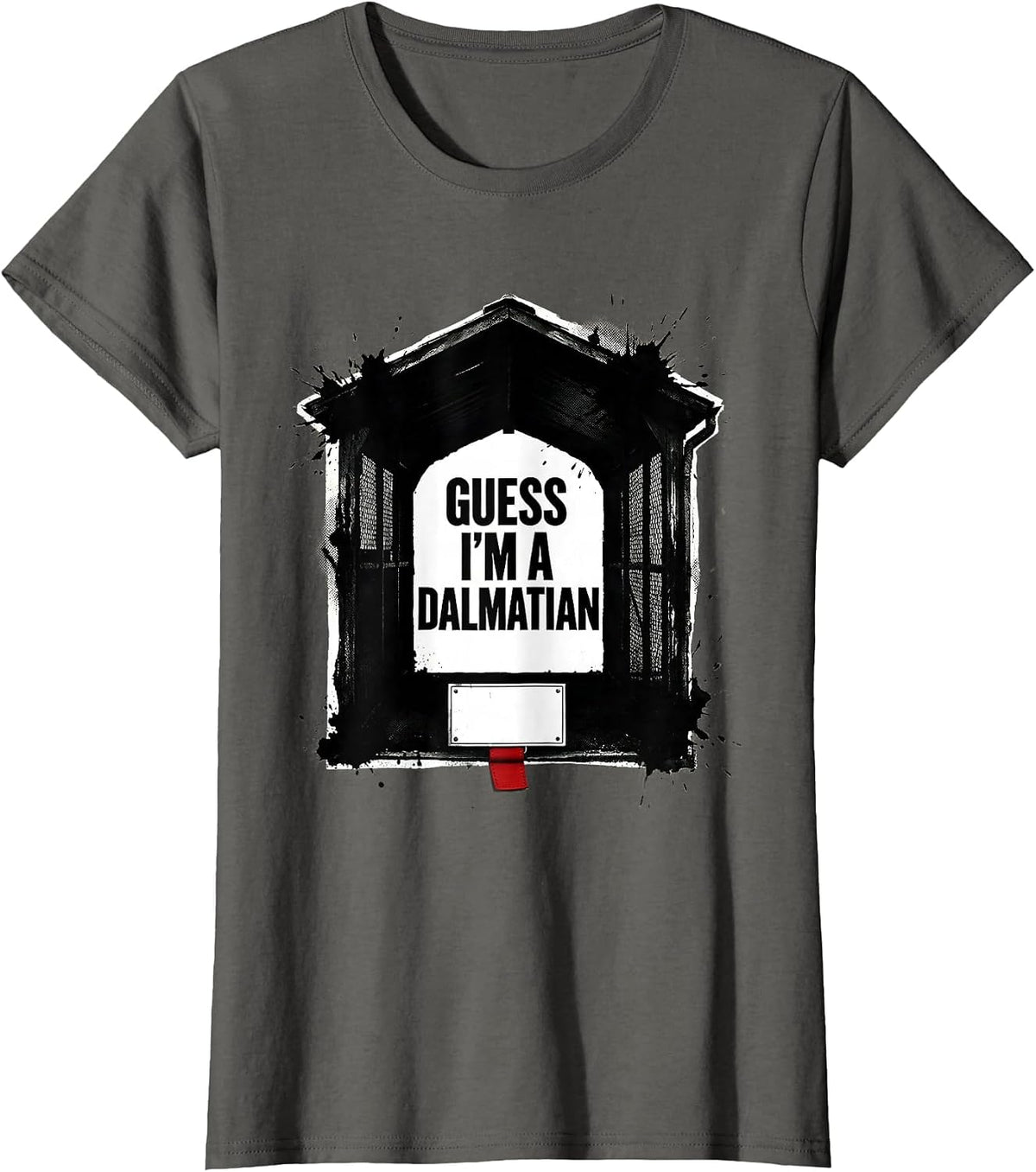 Women's Guess I'm A Dalmatian Funny Lazy Halloween Costume Dog T-Shirt - Asphalt Grey