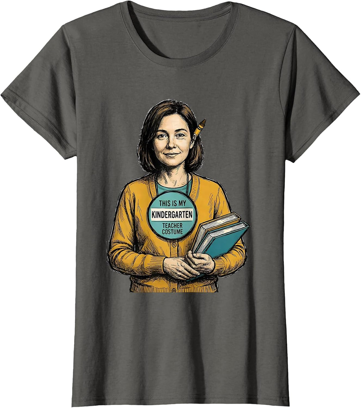 Women's This Is My Kindergarten Teacher Costume Funny Halloween T-Shirt - Asphalt Grey