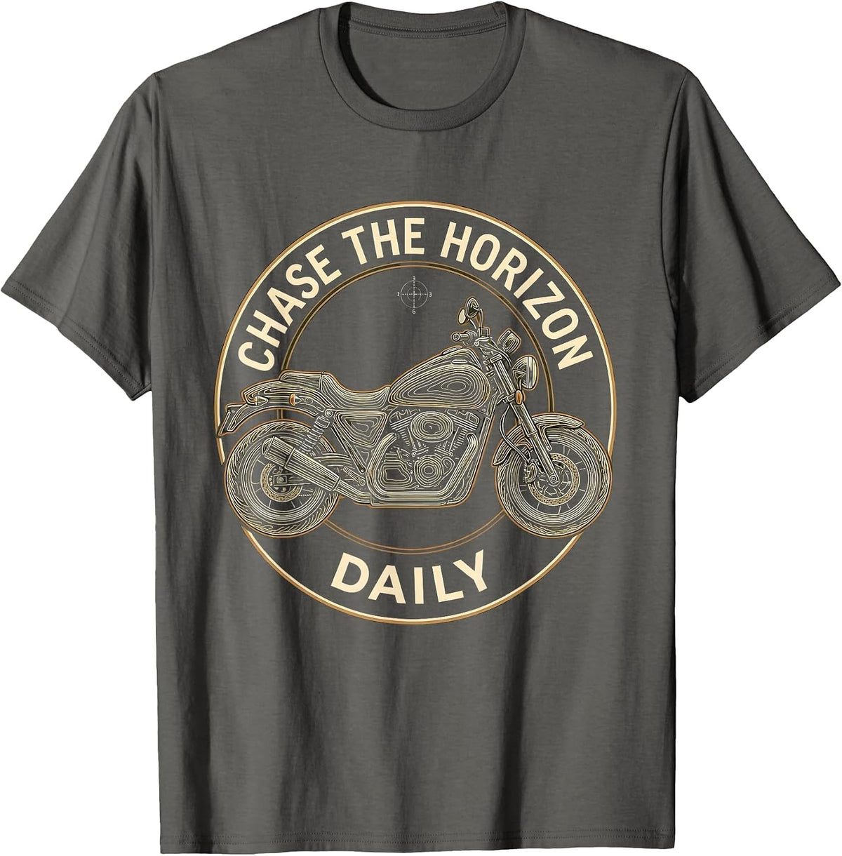 Chase the Horizon Daily Biker Design T-Shirt - Asphalt Grey