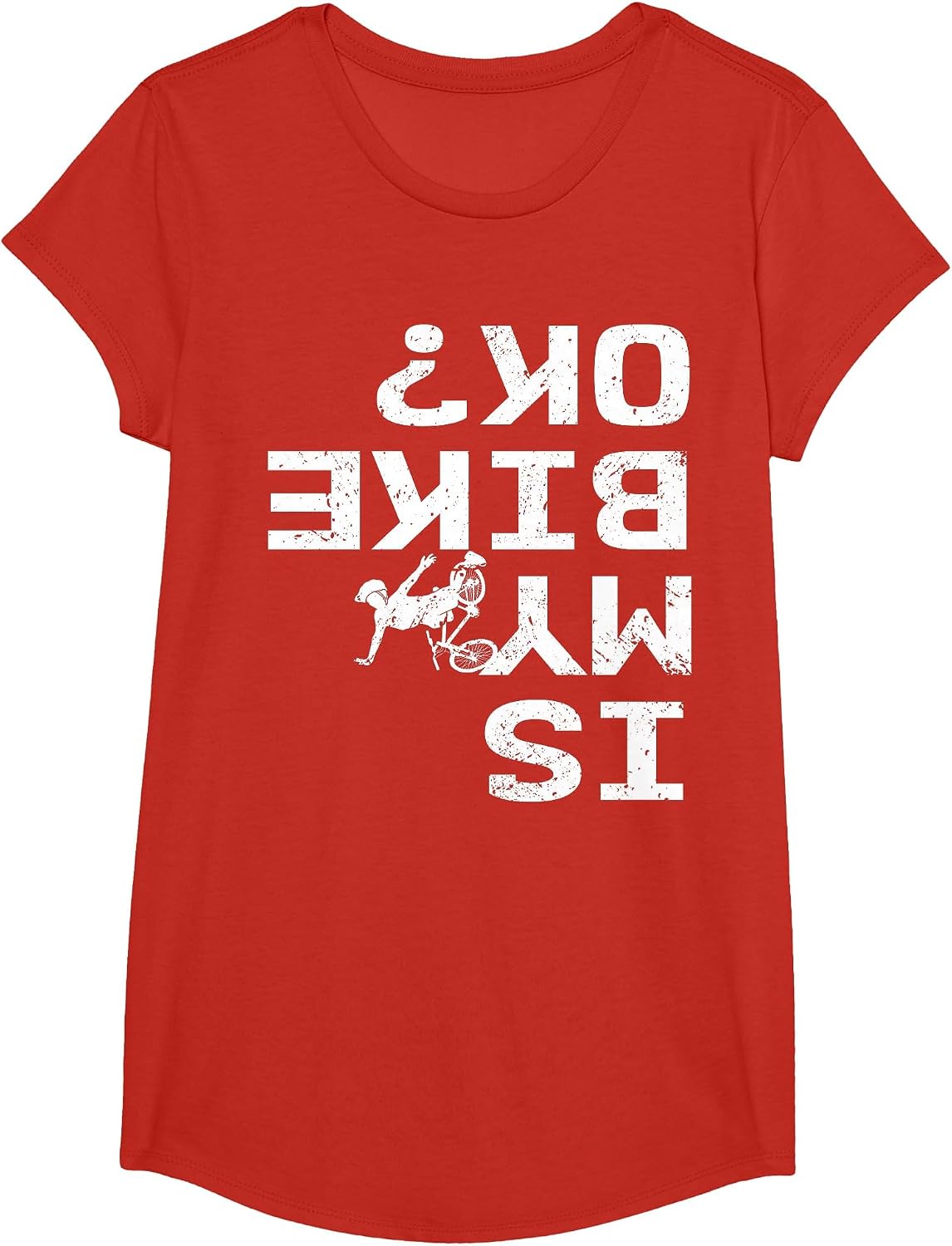 is My Bike Ok Funny Sarcastic BMX Biker Cycling Cyclist T-Shirt - Girls Red