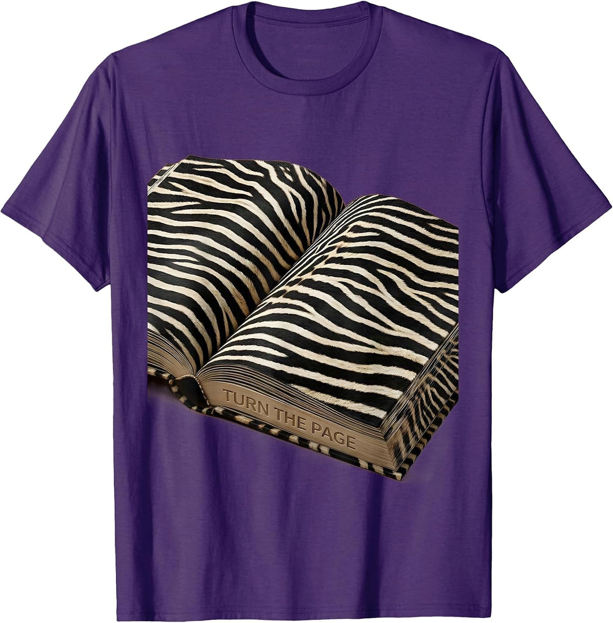Turn the Page Book Lover Reading Design T-Shirt - Purple