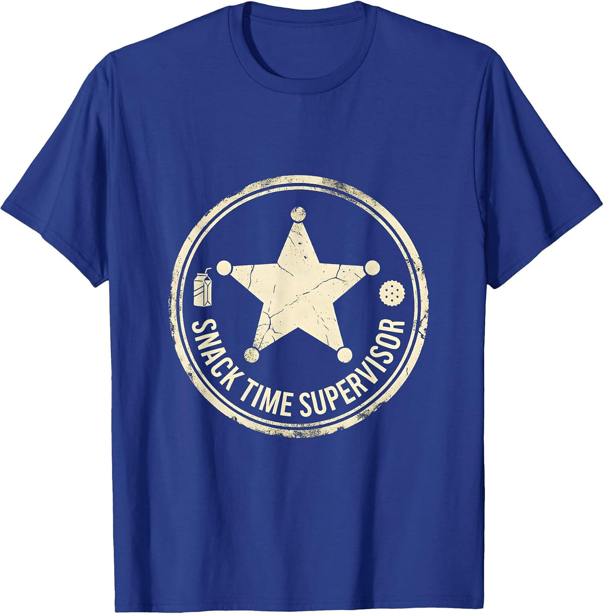 Snack Time Supervisor Preschool Teacher Design T-Shirt - Royal Blue