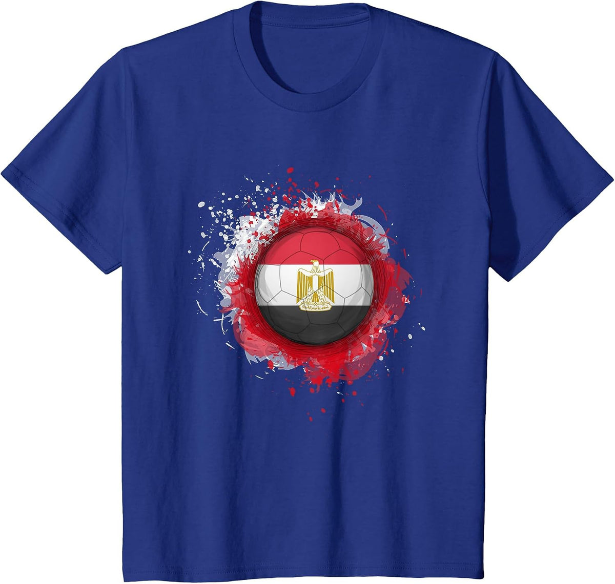 Proud Heritage Egypt Flag Soccer Ball T-Shirt - Royal Blue