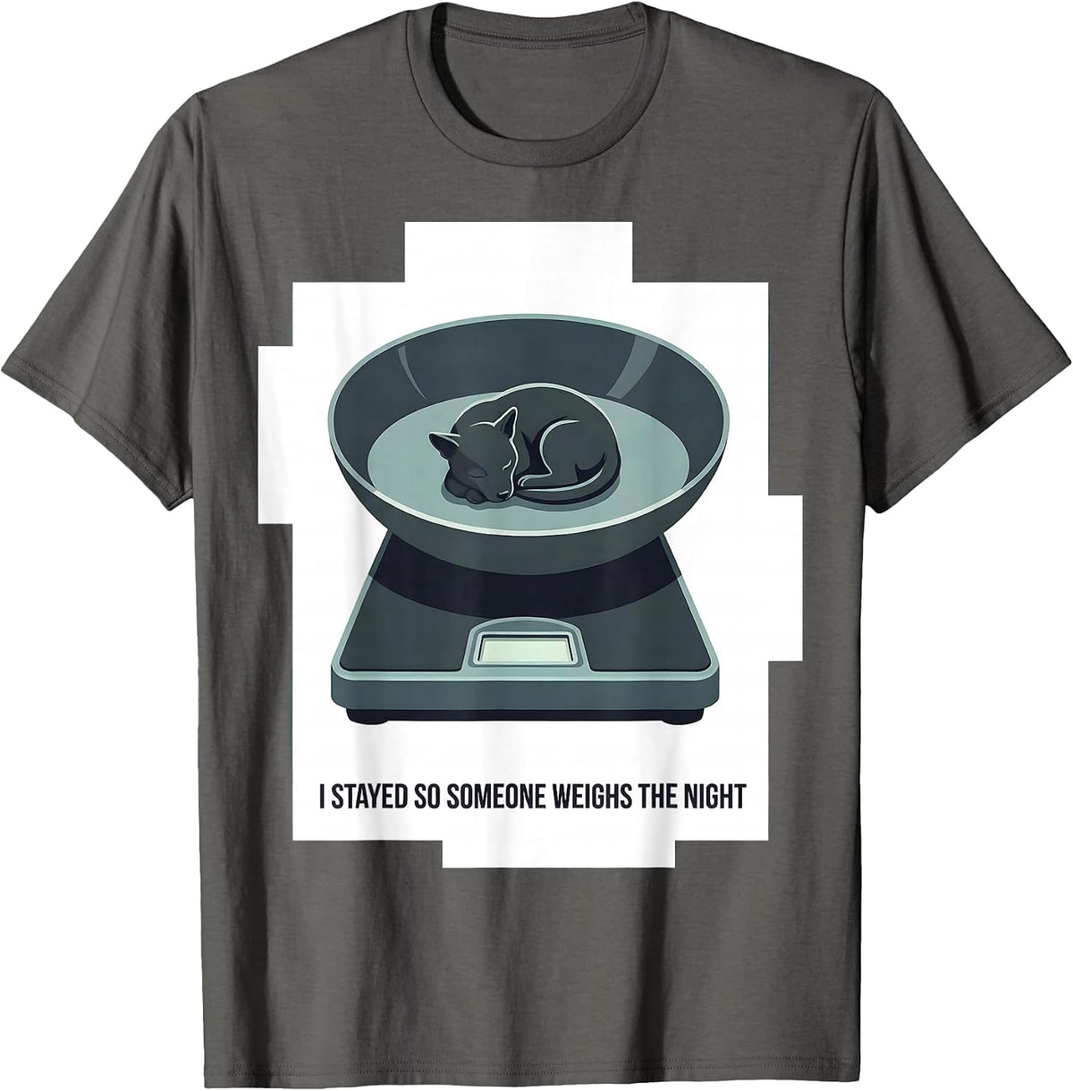 I Stayed So Someone Weighs The Night Funny Vet Tech T-Shirt - Asphalt Grey