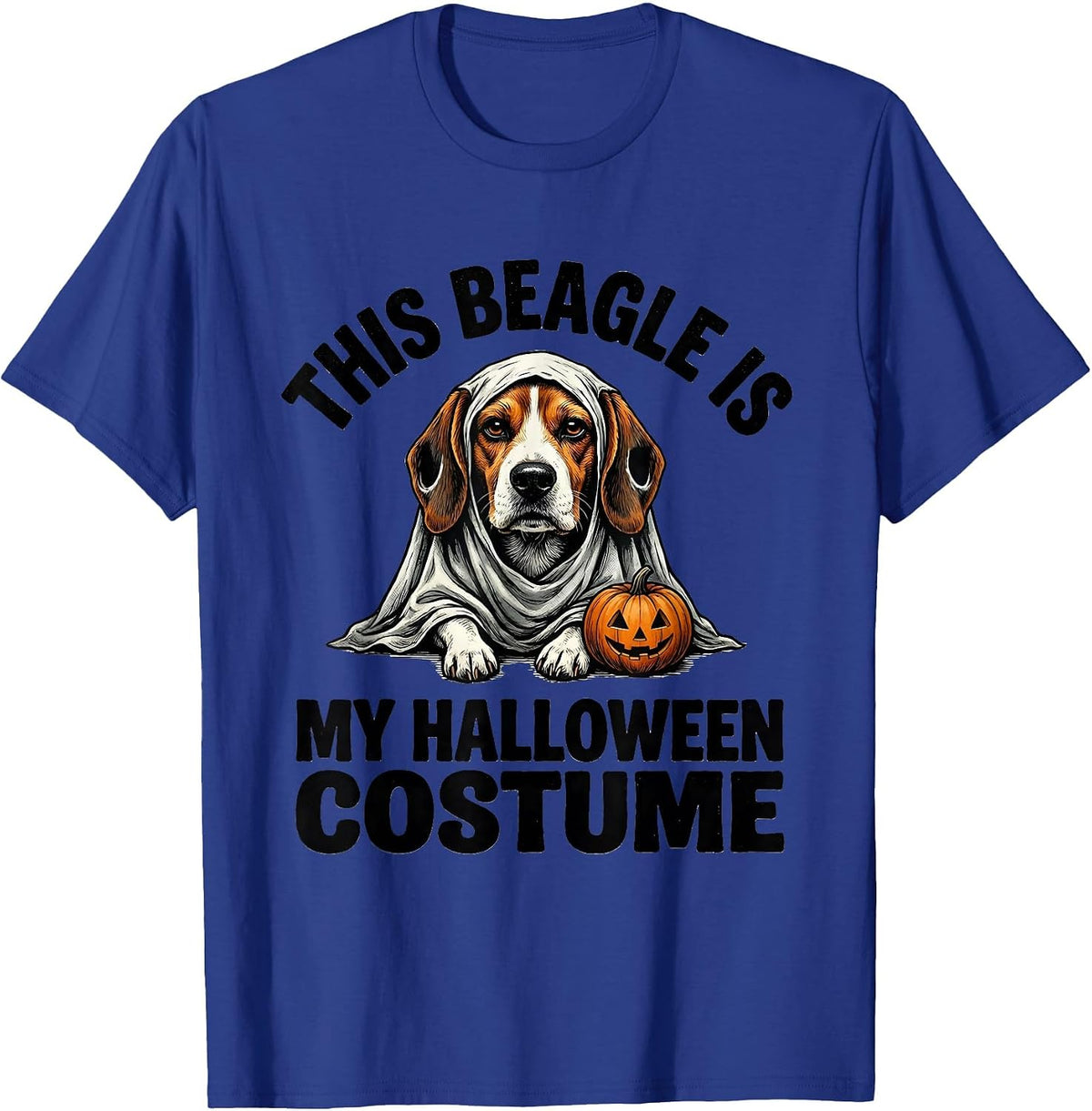 Men's This Beagle Is My Halloween Costume Funny Dog Lover Ghost T-Shirt - Royal Blue