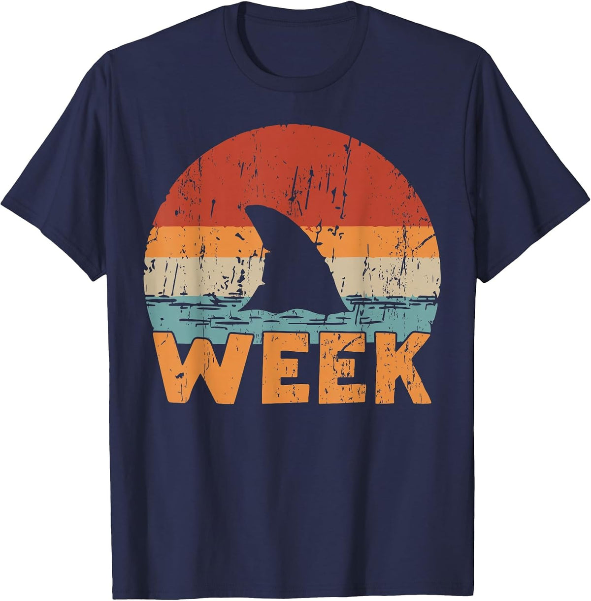 Shark Lover Ocean Conservation Week Awareness T-Shirt - Navy Blue