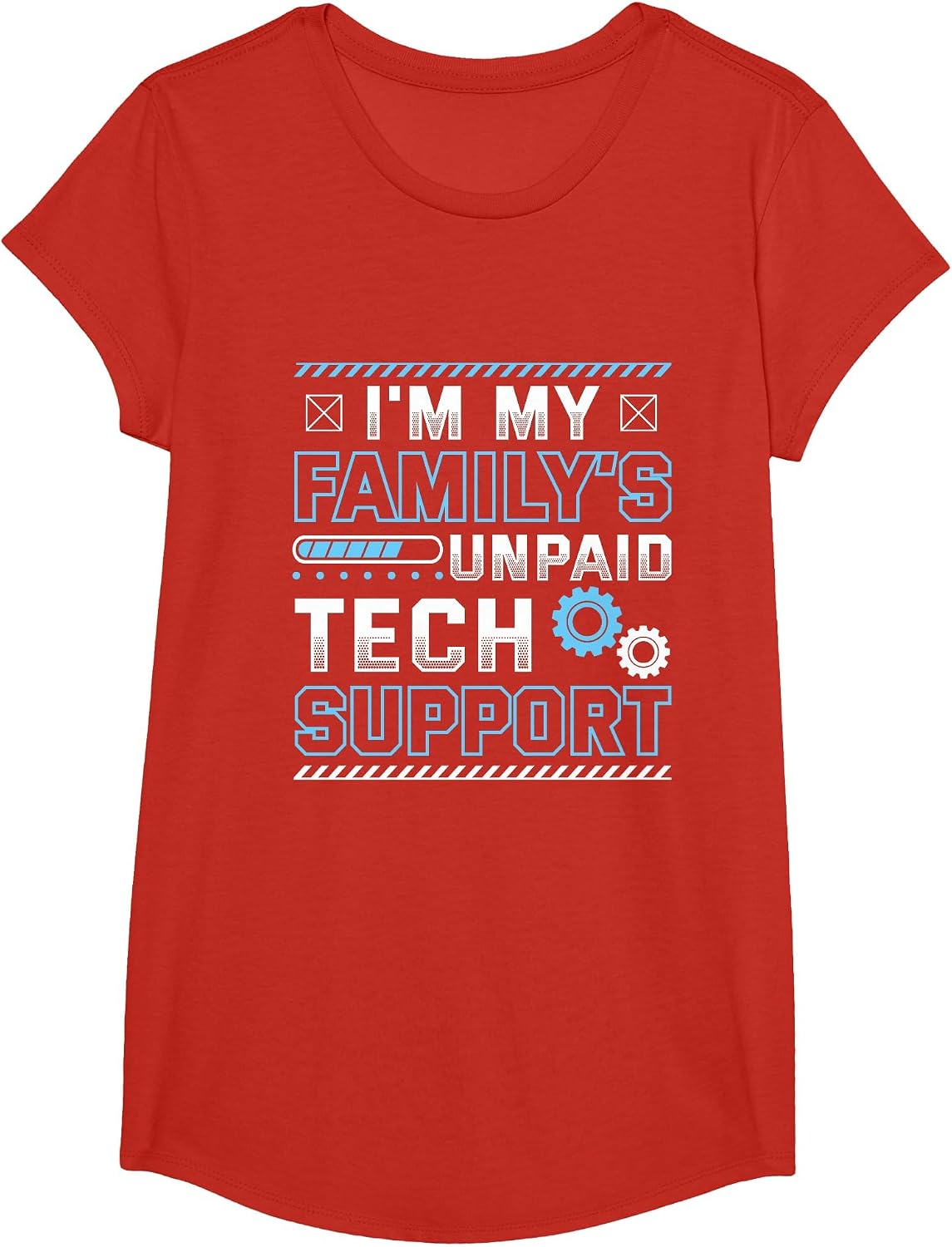 Funny I'm My Family's Unpaid Tech Support T-Shirt - Girls Red