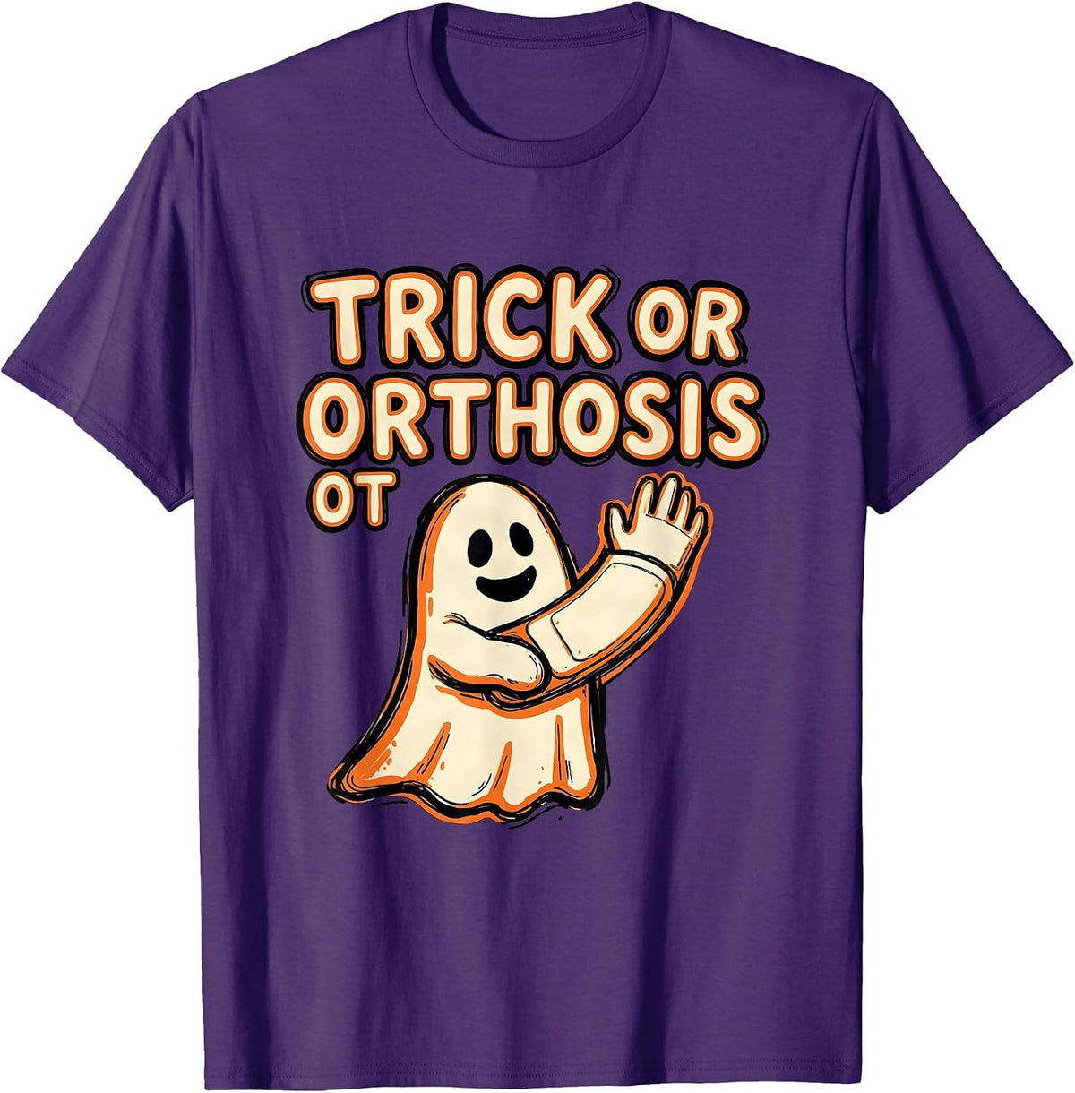 Trick Or Orthosis OT Funny Occupational Therapist Halloween T-Shirt - Purple