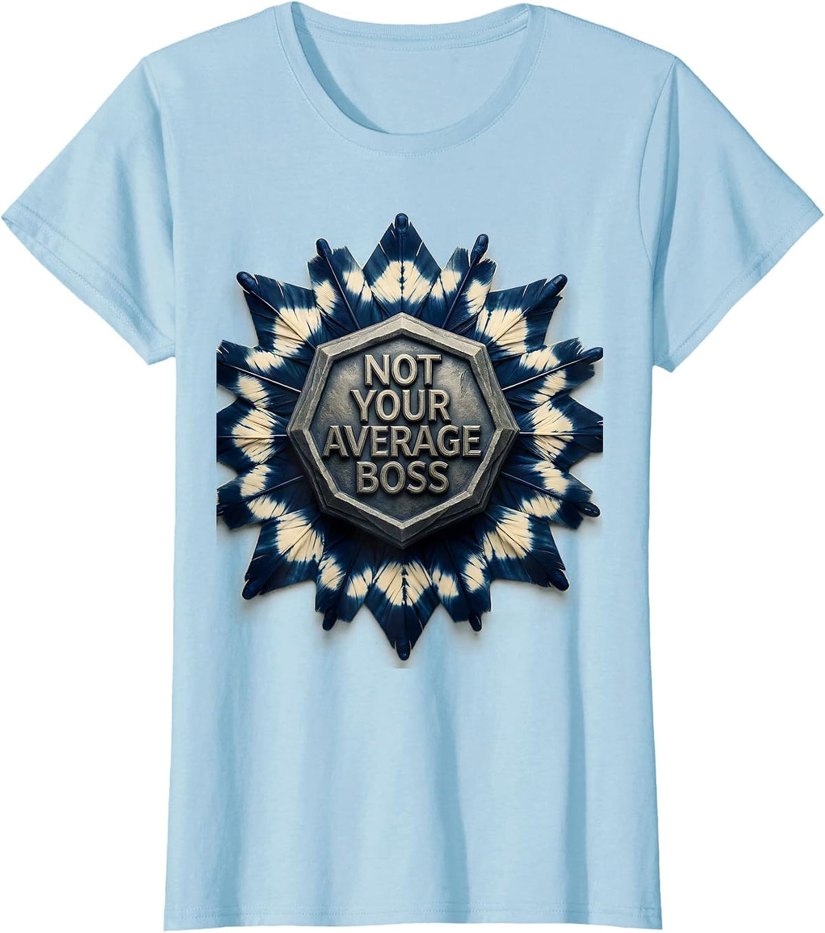 Women's Not Your Average Boss Leadership Graphic Design T-Shirt - Baby Blue
