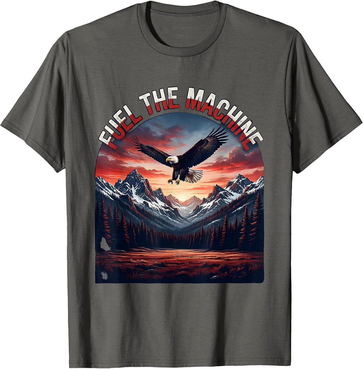 Men's Fuel the Machine Pit Crew Racing Design T-Shirt - Asphalt Grey