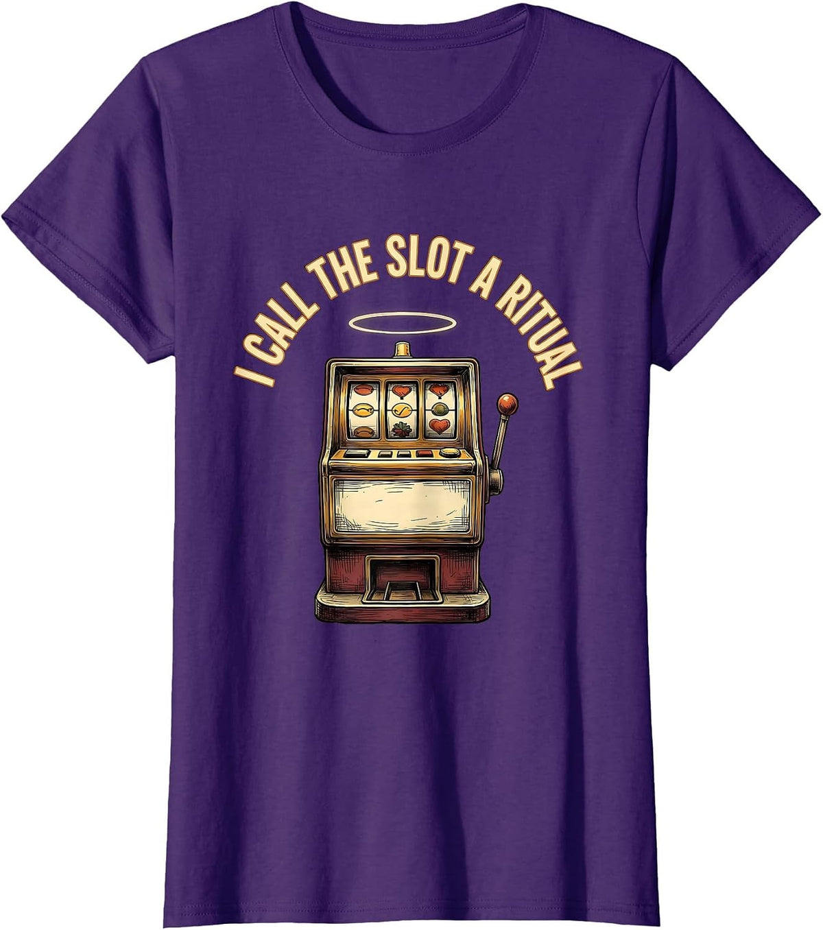 Women's I Call The Slot A Ritual Funny Casino Gambling Player T-Shirt - Purple