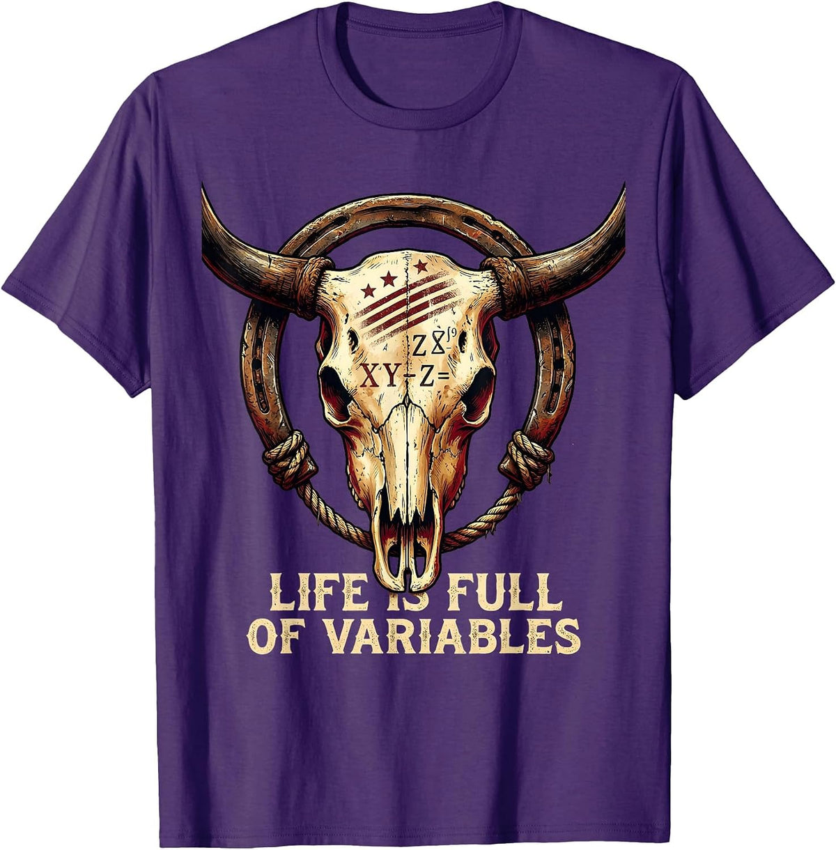 Life Is Full Of Variables Math Teacher Design T-Shirt - Purple