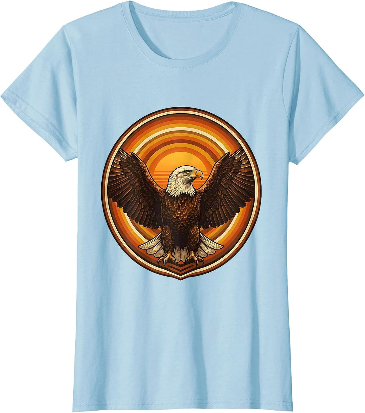 Women's 40th Birthday Bald Eagle Wings Spread Design T-Shirt - Baby Blue