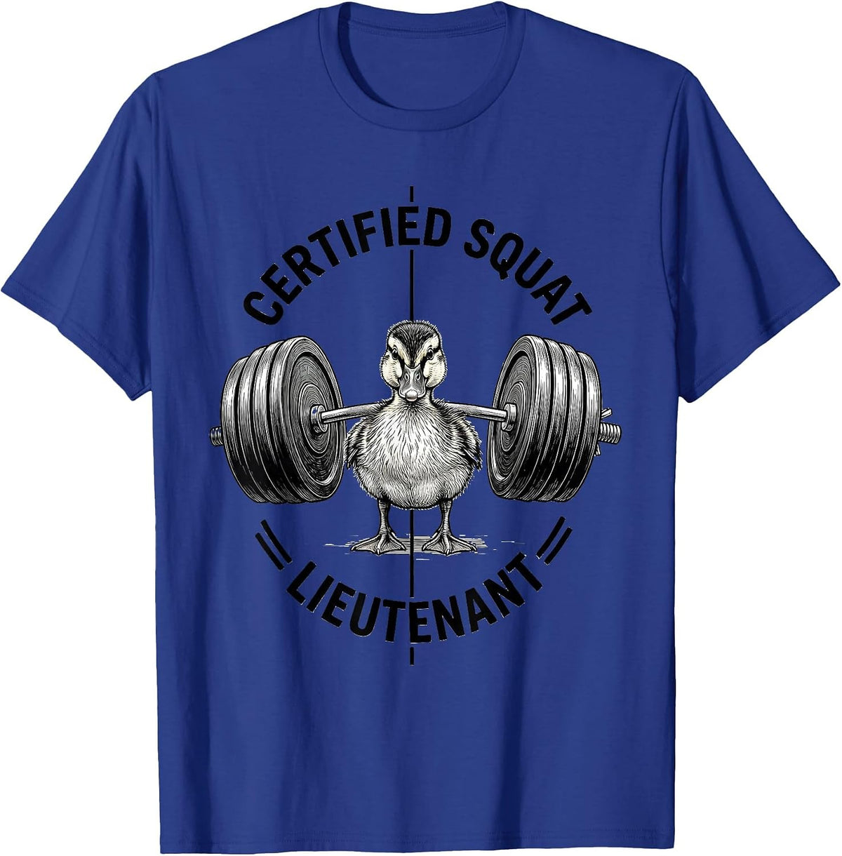 Men's Certified Squat Lieutenant Funny Animal Weightlifting Gym T-Shirt - Royal Blue