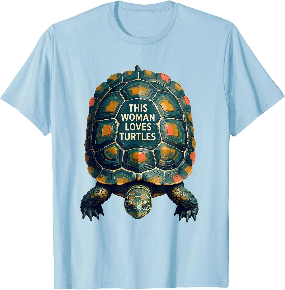 Men's This Woman Loves Turtles Funny Turtle Lover Gift for Her T-Shirt - Baby Blue
