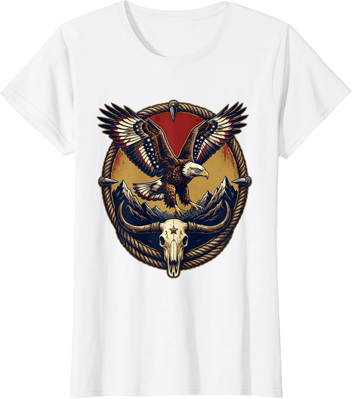250th Anniversary USA Bald Eagle Mountain Soar T-Shirt - White