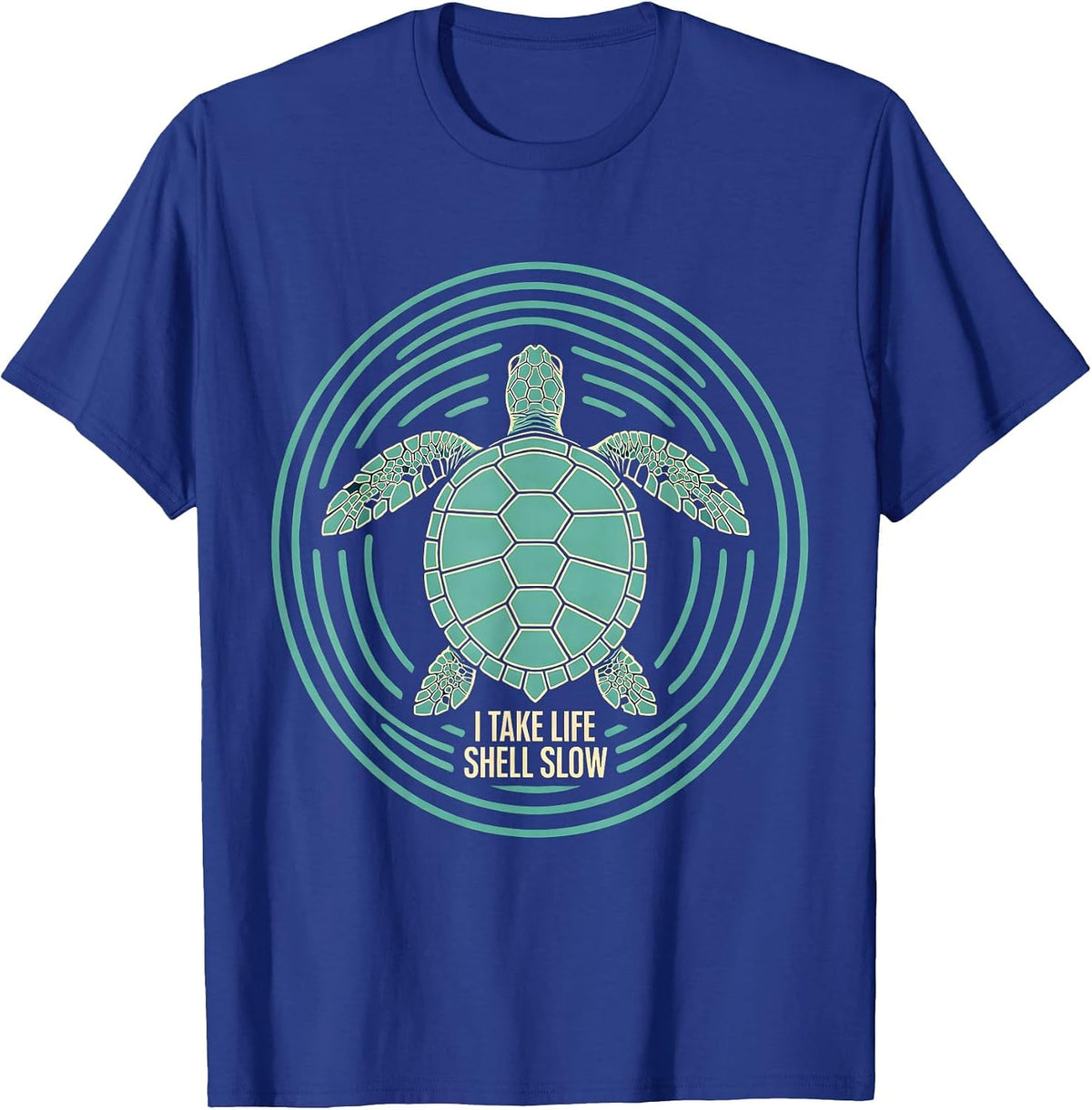 Men's I Take Life Shell Slow Funny Sea Turtle Ocean Animal Lover T-Shirt - Royal Blue