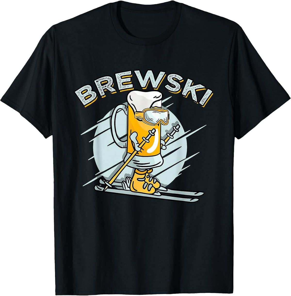 Brewski - Skiing Beer for Winter Sport T-Shirt - Black
