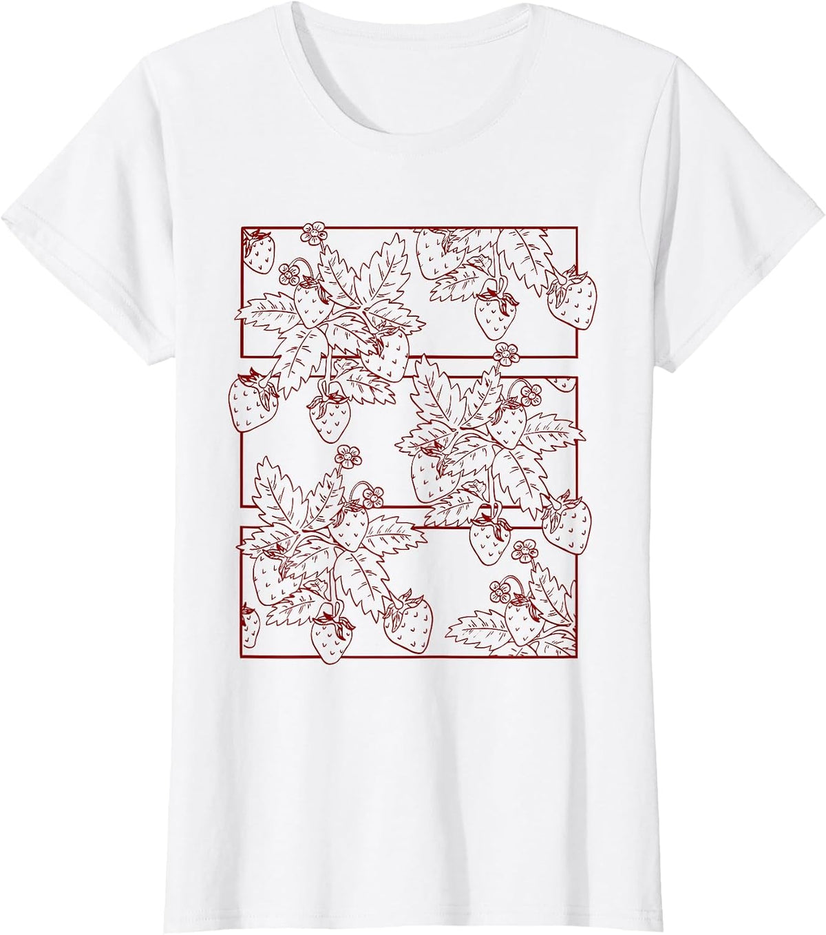 Alt Dark Academia Emo Goth Grunge Aesthetic Red Strawberry T-Shirt - White