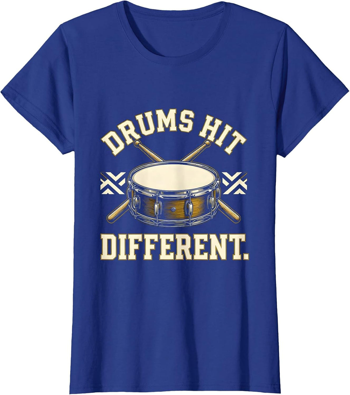Women's Drums Hit Different Drummer Music Design T-Shirt - Royal Blue