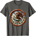 Talavera Eagle Mexican Independence Day Design T-Shirt - Asphalt Grey