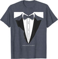 Make Black Tie Great Tuxedo Graphic Design T-Shirt - Heather Blue