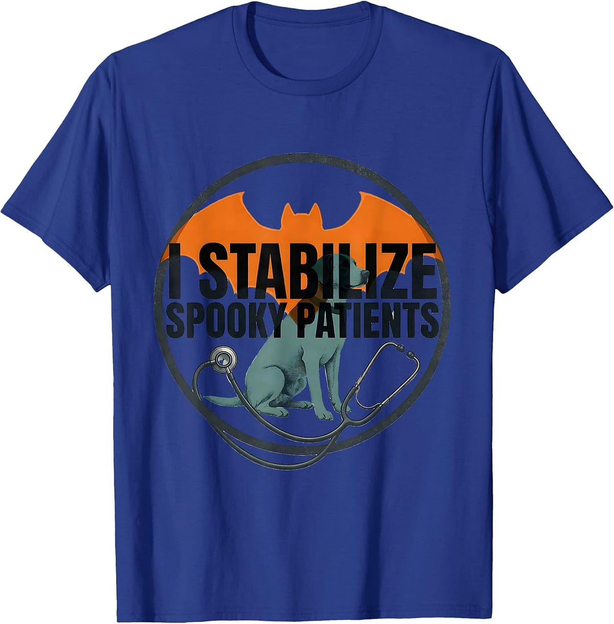 Men's I Stabilize Spooky Patients Funny Vet Tech Halloween Work T-Shirt - Royal Blue