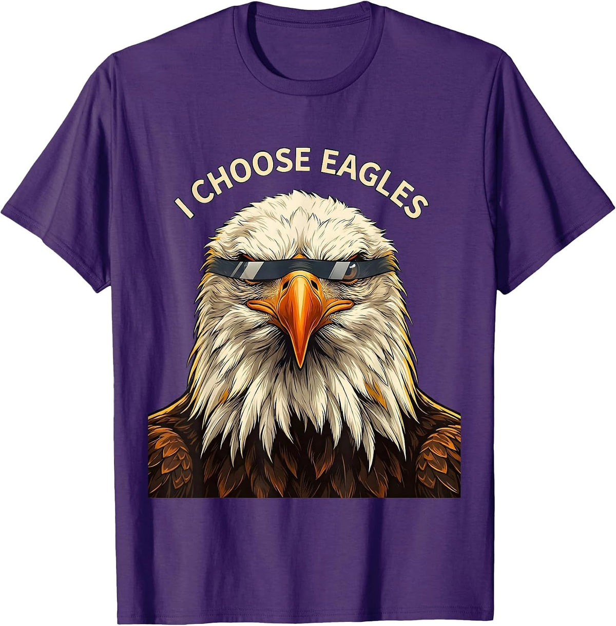 I Choose Eagles Funny Bald Eagle Sunglasses Bird Lover Humor T-Shirt - Purple