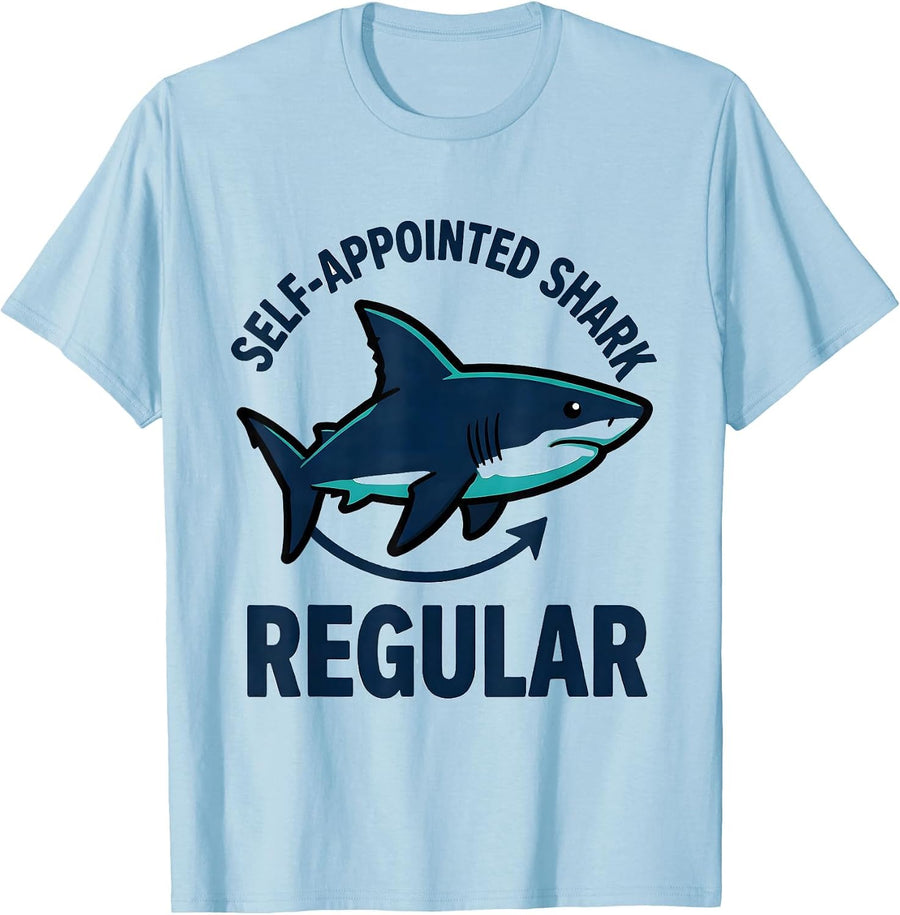 Men's Self-Appointed Shark Regular Funny Ocean Animal Lover Gift T-Shirt - Baby Blue