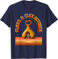 Floss & Flex October Retro Dental Hygienist Humor T-Shirt - Navy Blue