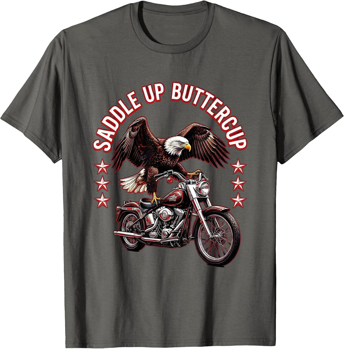 Men's Saddle Up Buttercup Cycling Bike Design T-Shirt - Asphalt Grey