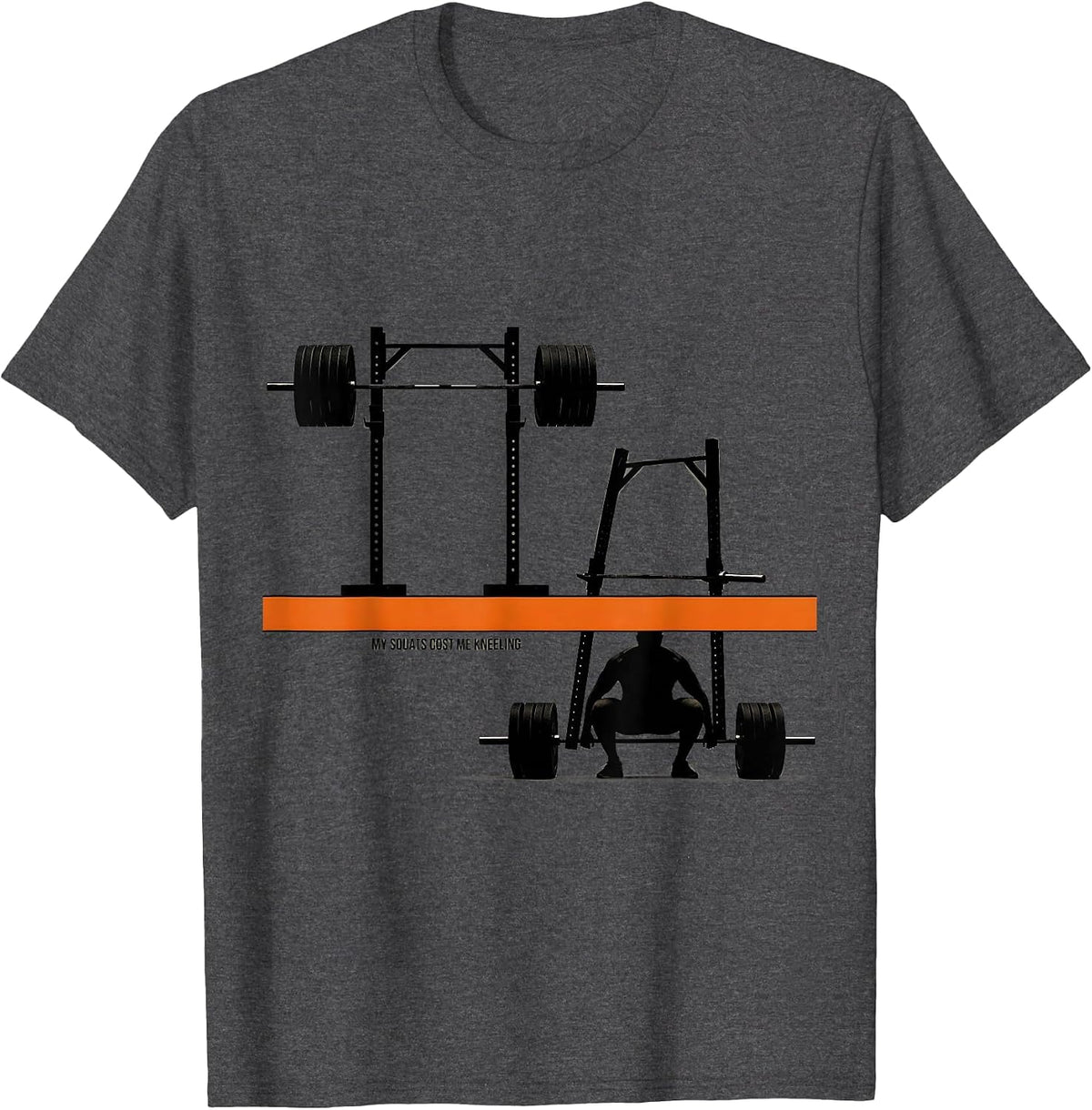 Men's My Squats Cost Me Kneeling Funny Gym Workout Weightlifting T-Shirt - Dark Heather Grey