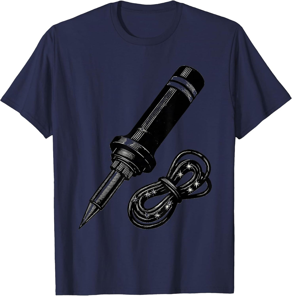 Soldering Iron Patriotic Skilled Trades Worker Gift T-Shirt - Navy Blue