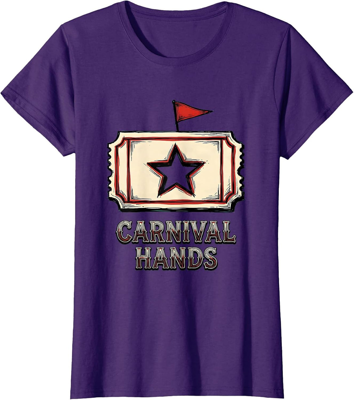Women's Carnival Hands Sign Painter Showcard Circus Crew Birthday T-Shirt - Purple