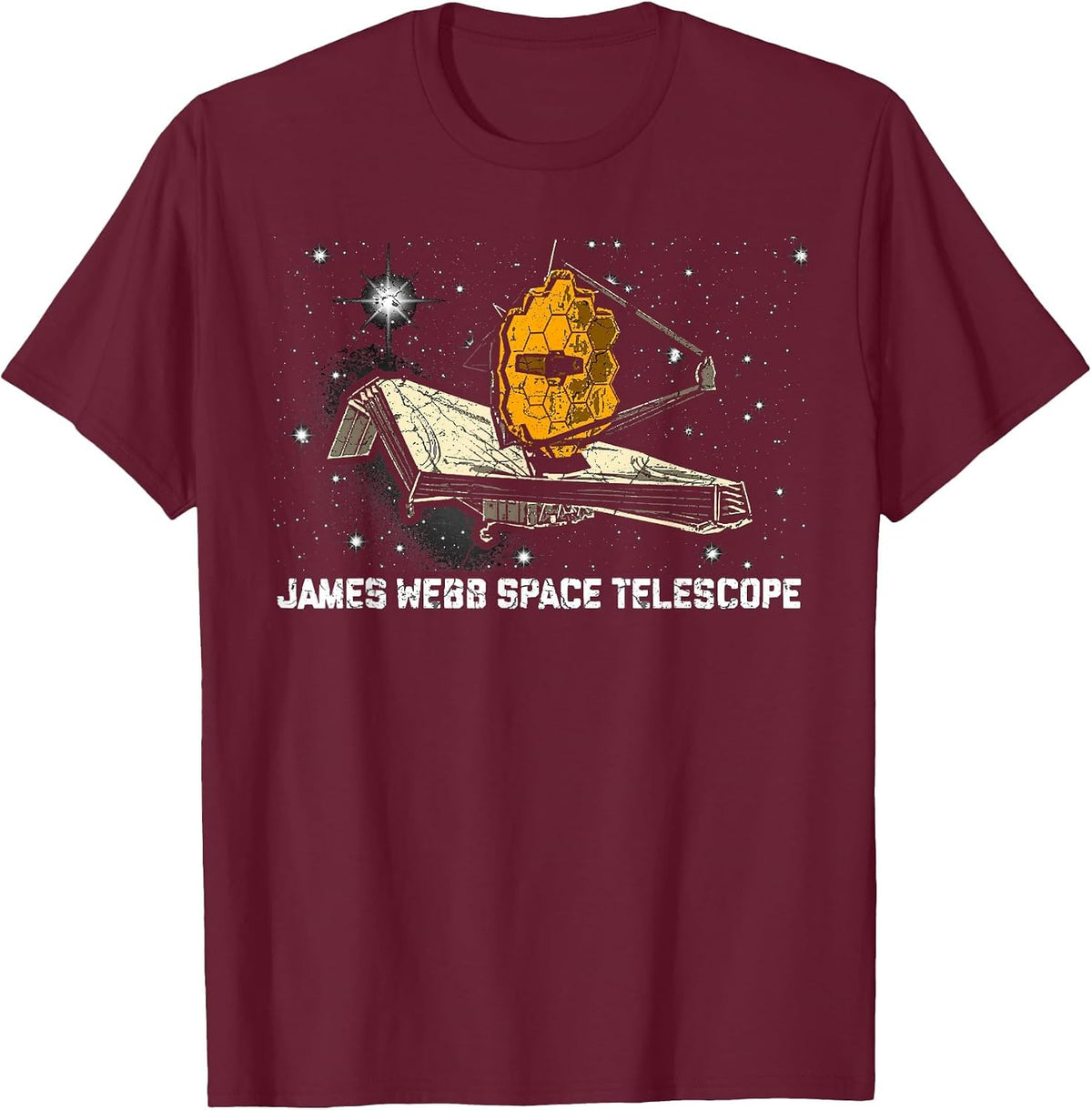 James Webb Space Telescope JWST Astronomy Astrophysics T-Shirt - Burgundy