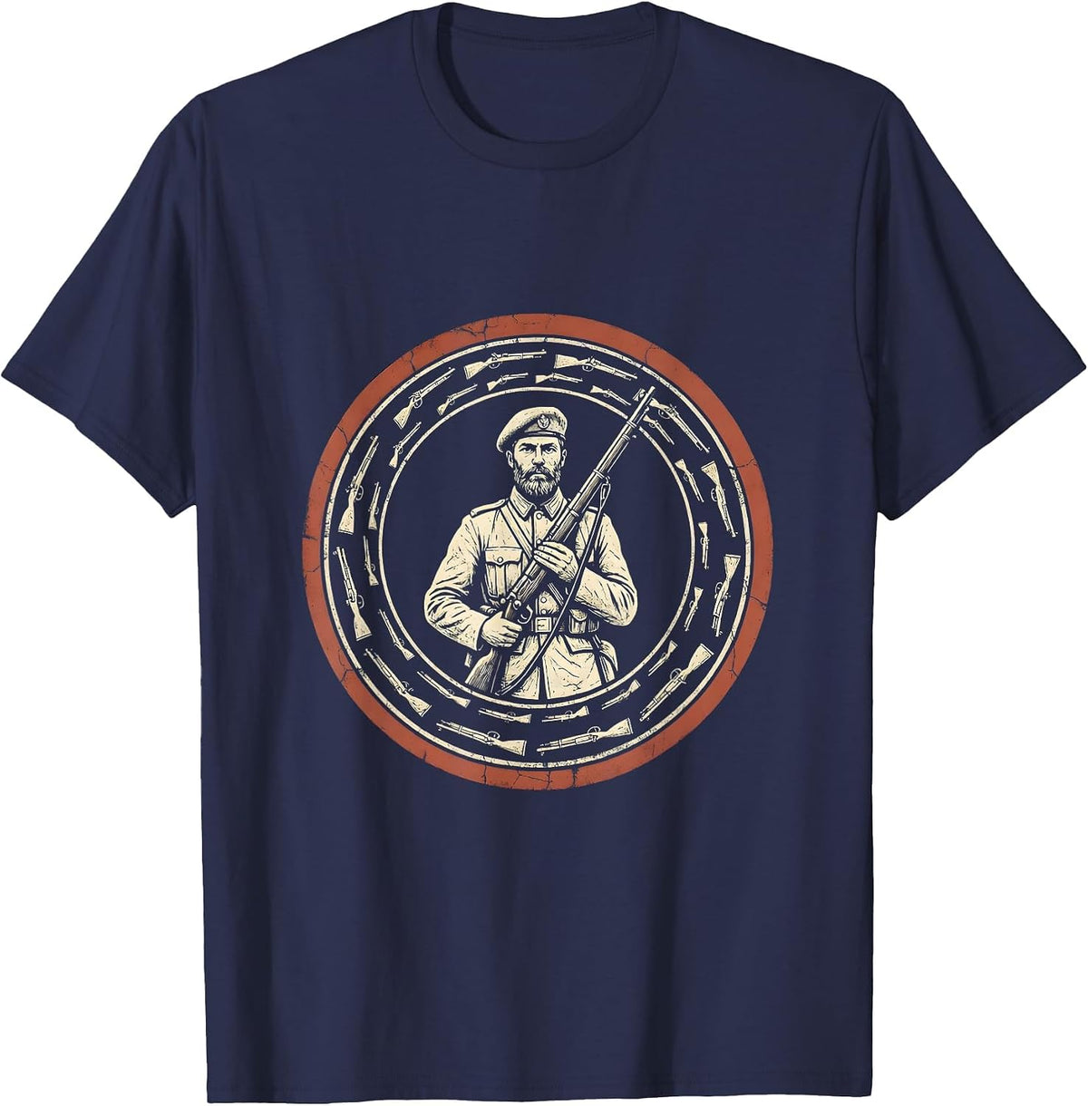 Sealed Civil War Reenactor Badge History Buff Humor T-Shirt - Navy Blue