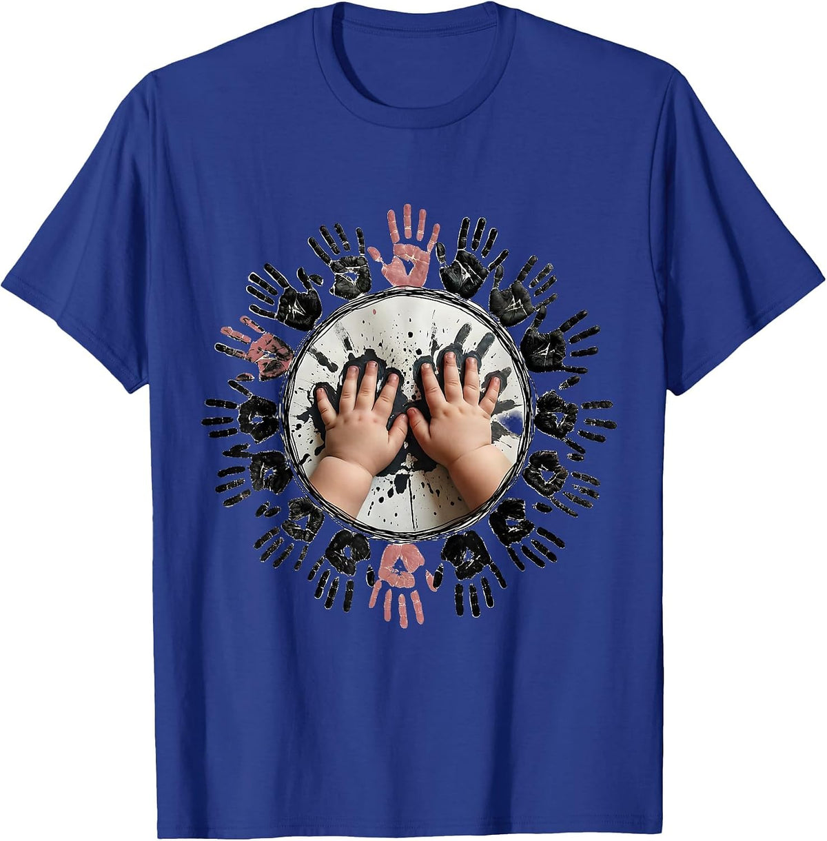Kindergarten Teacher Little Handprints Art Design T-Shirt - Royal Blue