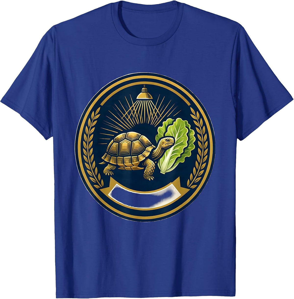 Men's Tortoise Seal Pet Lover Humor Emblem T-Shirt - Royal Blue