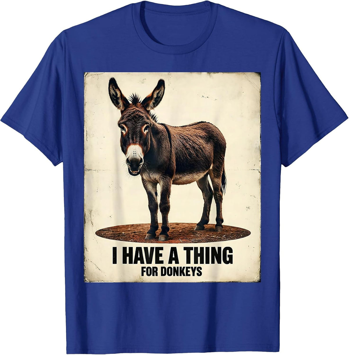Men's I Have A Thing For Donkeys Funny Vintage Animal Lover Gift T-Shirt - Royal Blue