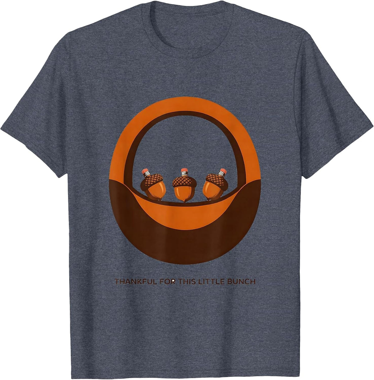 Thankful For This Little Bunch Autumn Teacher Preschool Kids T-Shirt - Heather Blue