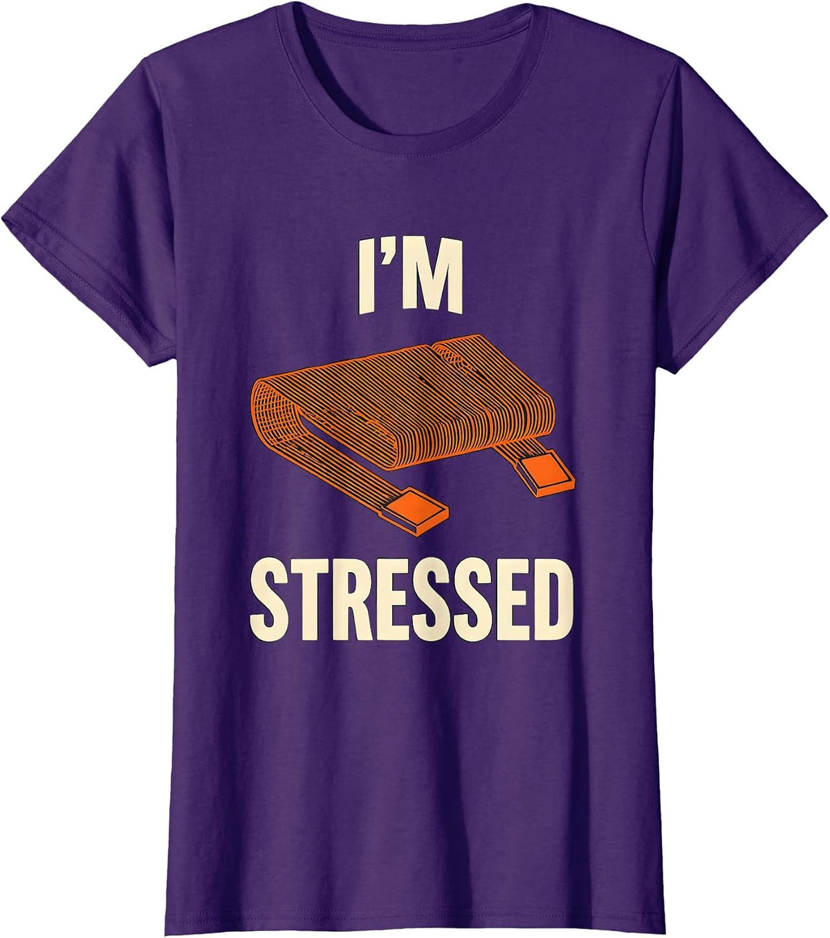 Women's I'M STRESSED Funny Tradesman Sarcastic Electrician Engineer T-Shirt - Purple