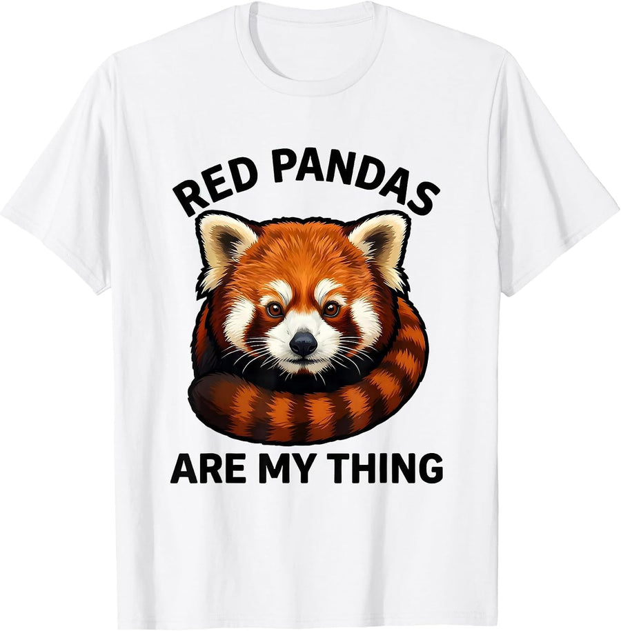 Men's Red Pandas Are My Thing Cartoon Cute Panda Lover Gift T-Shirt - White