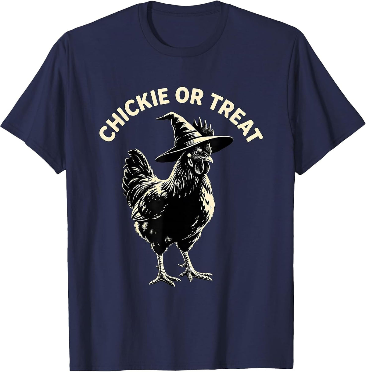 Men's Chickie Or Treat Funny Chicken Halloween Costume Farm Lover T-Shirt - Navy Blue
